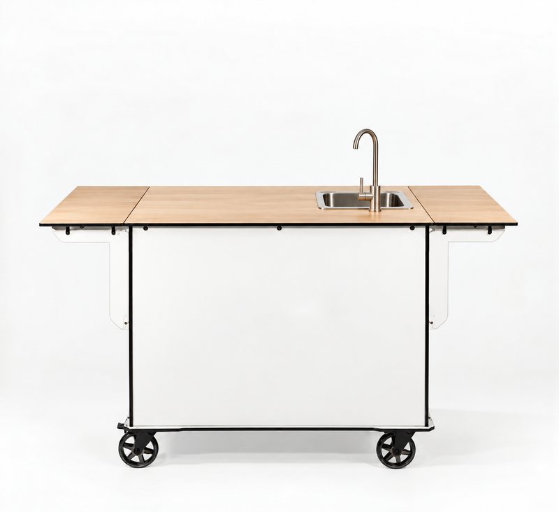 “Simple Cart Espresso Station with Water Hub.